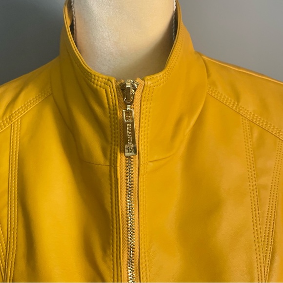 Ellen Tracy Mustard Faux Leather Jacket 
Size M - Picture 3 of 7